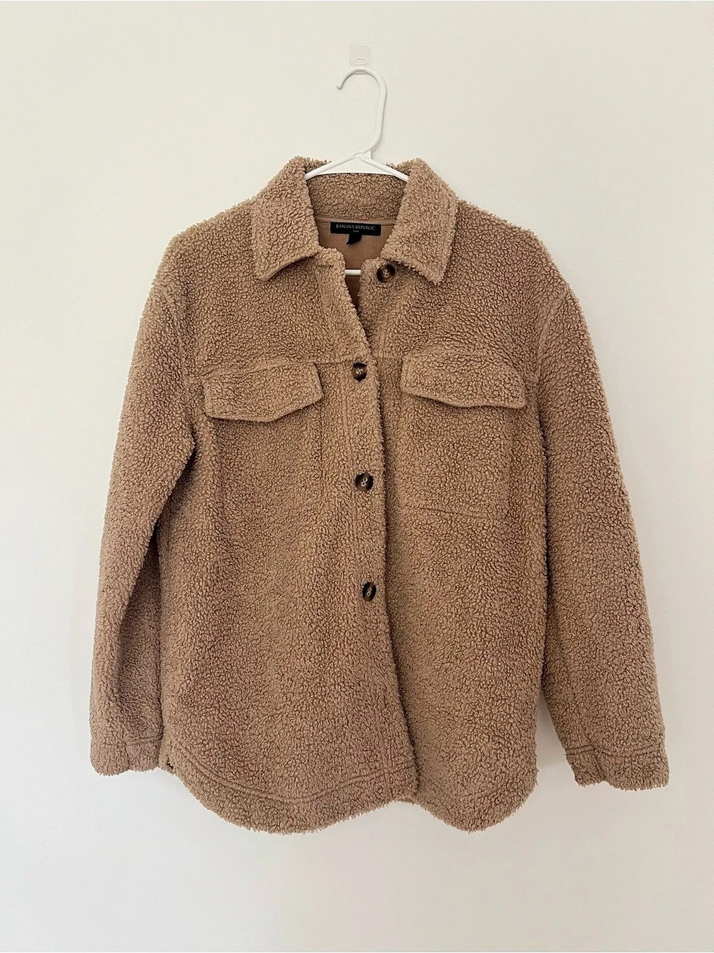 Banana Republic Sherpa Shirt Jacket Teddy Jacket in Brown